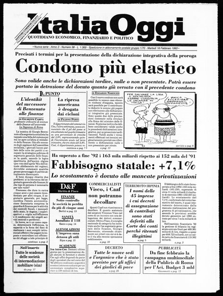 Italia oggi : quotidiano di economia finanza e politica